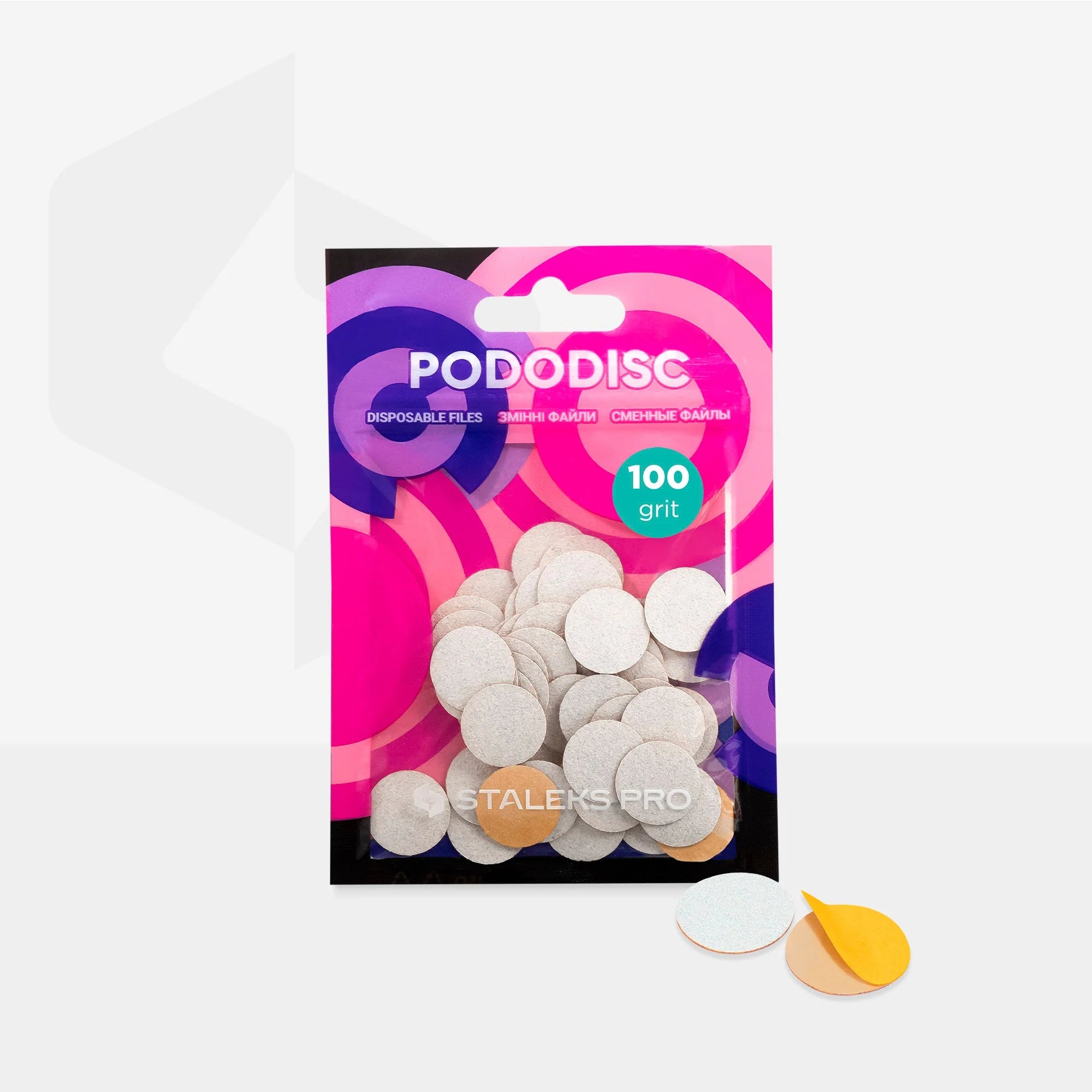 White refill pads for pedicure disc PODODISC STALEKS PRO S (50 pc)